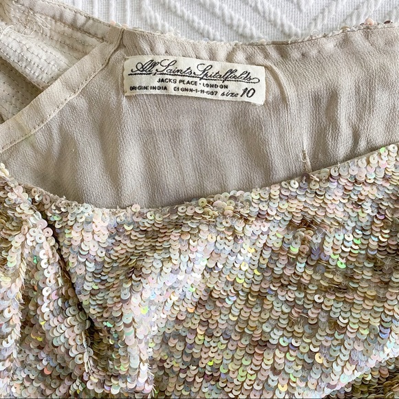 AllSaints silver sequin dress, UK 10/ US 6 - Picture 3 of 11